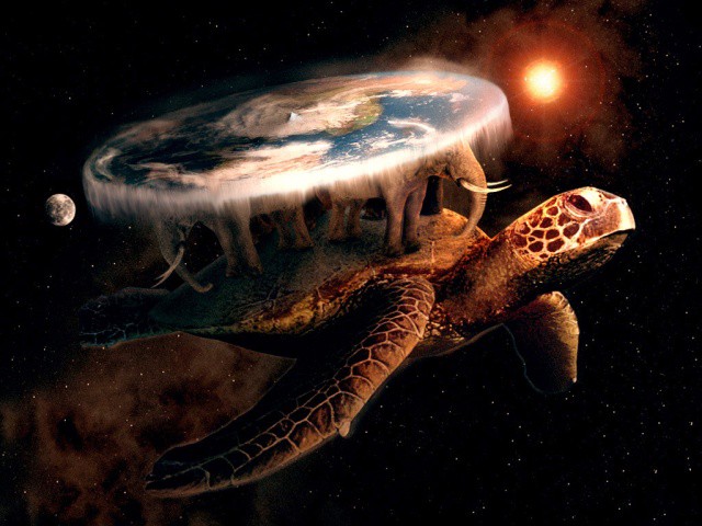 Real image of the turtle below the Flat Earth. Real hidden photo
            from NASA.